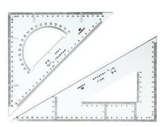 尺子 得力6440套裝尺子 40cm三角尺 學(xué)生繪圖工具原始圖片3