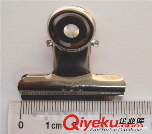 長尾夾、裝訂夾 得力鐵票夾9524 不銹鋼圓形票夾子 6只/包 38mm 票夾m原始圖片2
