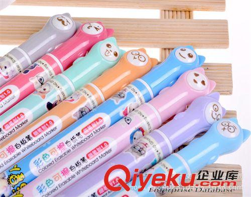 白板筆 金萬(wàn)年可擦白板筆 卡通喵星人8色套裝兒童彩色畫板筆涂鴉筆G-0621原始圖片3