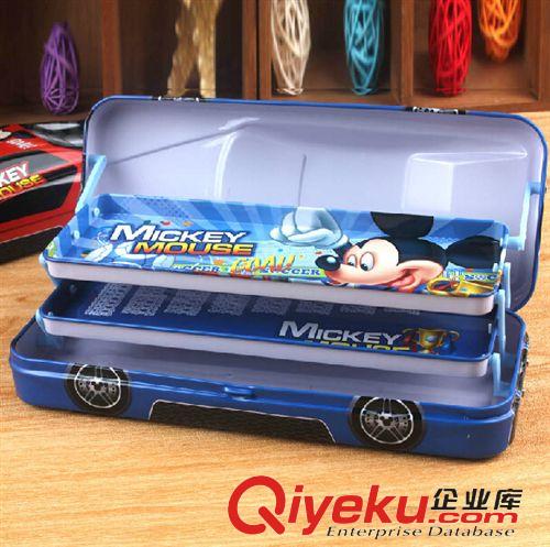 文具盒 zp迪士尼可愛(ài)創(chuàng)意汽車鉛筆盒 DM28043 三層多功能文具鐵盒原始圖片3