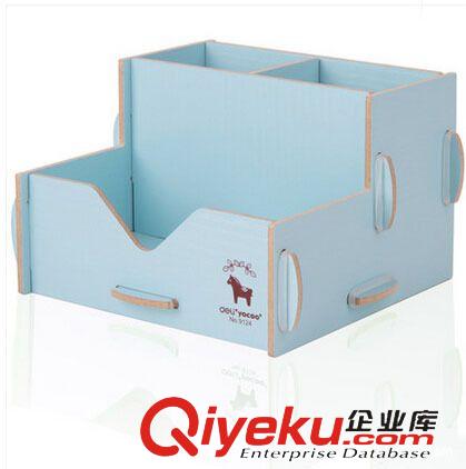 筆筒 得力 9124彩色木質組合拼裝 筆筒 收納盒 DIY筆筒 收納架原始圖片2