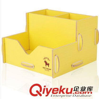 筆筒 得力 9124彩色木質組合拼裝 筆筒 收納盒 DIY筆筒 收納架原始圖片3