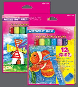 畫筆 馬可MARCO 2500-12色棒棒彩 油畫棒 涂鴉筆 粗桿旋轉蠟筆md