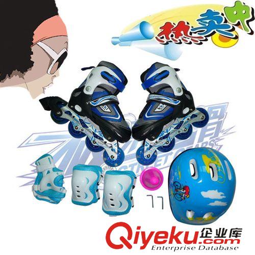 溜冰鞋 直銷(xiāo)PU卡卡拉發(fā)亮溜冰鞋兒童全套裝可調(diào)直排輪滑鞋滑冰旱冰鞋