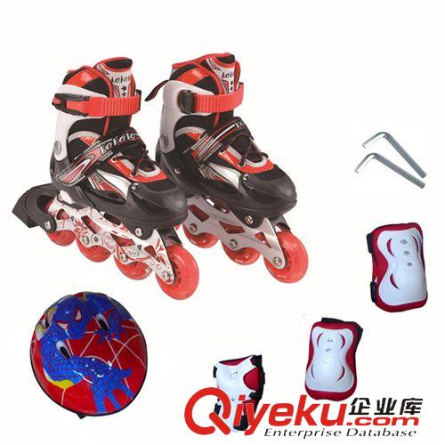 溜冰鞋 直銷(xiāo)PU卡卡拉發(fā)亮溜冰鞋兒童全套裝可調(diào)直排輪滑鞋滑冰旱冰鞋原始圖片2