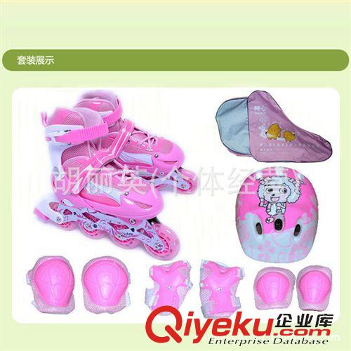 溜冰鞋 直銷(xiāo)PU卡卡拉發(fā)亮溜冰鞋兒童全套裝可調(diào)直排輪滑鞋滑冰旱冰鞋原始圖片3