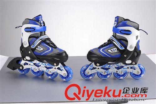 溜冰鞋 直銷半軟pu單閃滑輪鞋  旱冰鞋 可調直排成人/兒童滑冰鞋 溜冰鞋原始圖片3