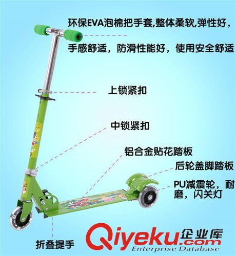 滑板車 tj促銷三輪發亮可折疊兒童滑板車三輪童車 滑板車批發原始圖片2