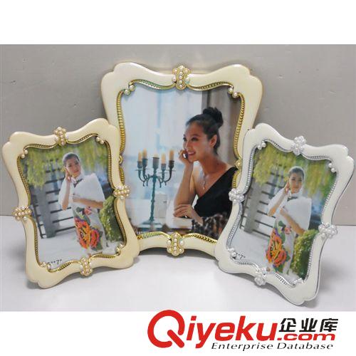 精品相框 熱賣促銷 簡約經典時尚擺臺相框 塑料相框珠光白土豪金 零售原始圖片2