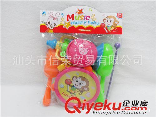 樂器系列 卡通鼓+沙錘+123喇叭 +漢堡 益智早教兒童打擊樂器組合原始圖片2