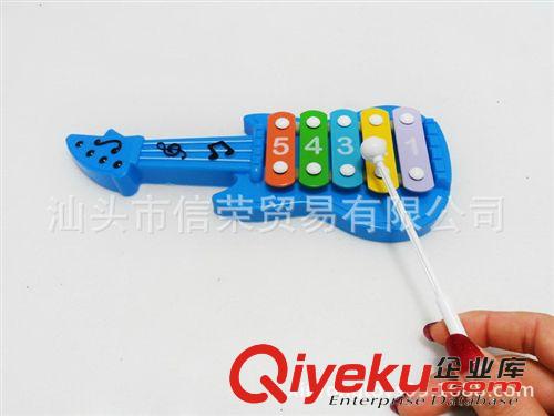 樂器系列 兒童新款樂器 迷你吉他敲琴二合一 帶口琴原始圖片2