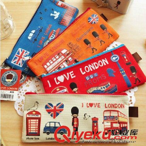 布藝包類(lèi) 韓國(guó)文具 飛越倫敦牛津布拉鏈袋卡通筆袋 文具盒學(xué)生用品原始圖片2