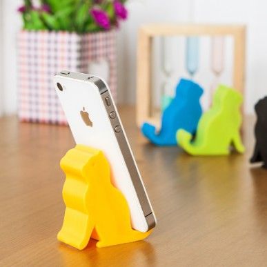 數碼周邊 韓版卡通動物手機座 塑料手機支架 小貓造型iPad支架原始圖片2
