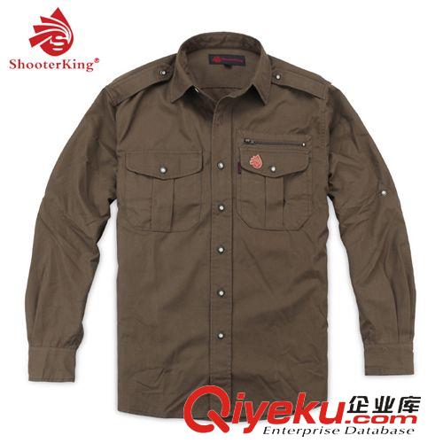 【超值清倉區(qū)】 Shooterking防蚊蟲戶外襯衫 男士功能長袖純色襯衫夏春秋 S1008原始圖片2