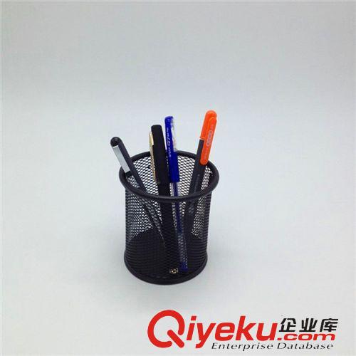 新品促銷專區 批發辦公用品 防銹鐵絲網筆筒 簡約 耐用 網狀圓形金屬筆筒原始圖片2