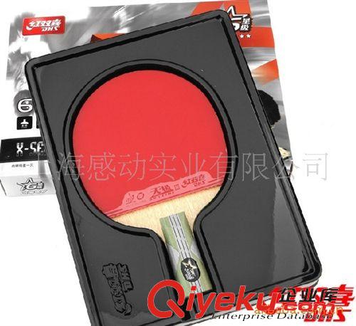 乒乓器材類 紅雙喜乒乓球拍X系列6星級X6007雙面長反膠直拍原始圖片2