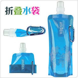 夏季热销货源 纸卡装 Vapur便携式可折叠水袋 户外塑料水袋480ml 环保水壶冰袋T