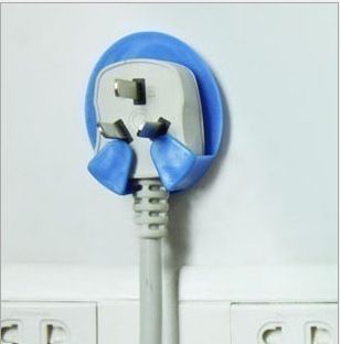 3月新品 創(chuàng)意粘貼式電器插頭掛鉤 插座掛架 電源線插頭收納架 2個裝原始圖片2