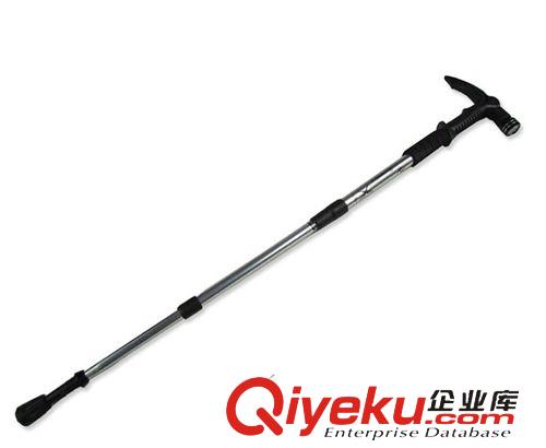 其他戶外用品 批發 帶led燈+指南針登山杖 4節收縮登山杖  鋁合金材質登山手杖原始圖片2