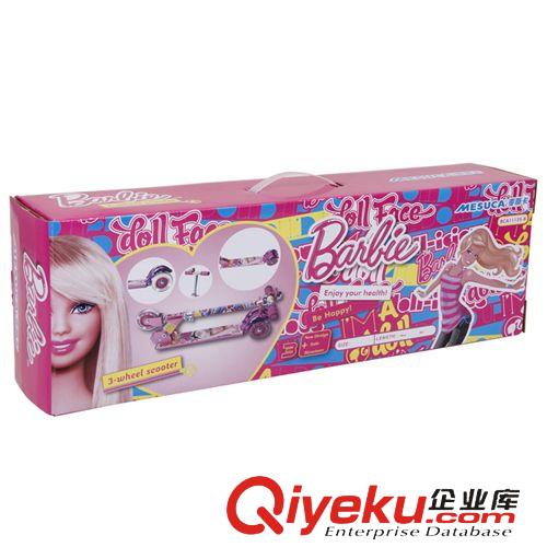 兒童滑板車 BARBIE/芭比zp滑板車兒童三輪閃光兩輪踏板車小孩寶寶滑輪車原始圖片3
