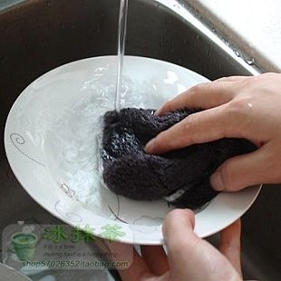 清潔衛(wèi)生 T 不沾油毛巾洗碗巾 多功能超柔軟擦手巾 白色opp袋裝 25g原始圖片3