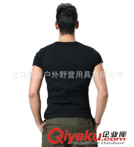 戶外休閑襯衫T恤 尖峰縱隊(duì)軍迷戶外緊身修身純棉T恤男士特種兵速干純色圓領(lǐng)短袖t恤原始圖片2