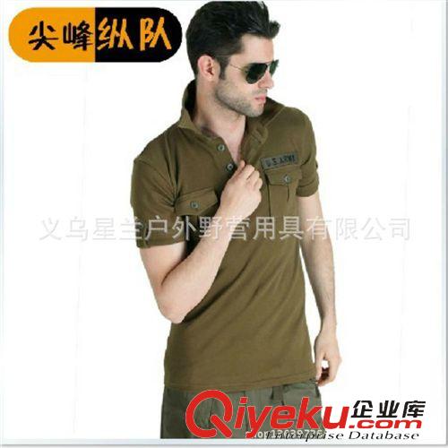 戶外休閑襯衫T恤 尖峰縱隊(duì)?wèi)敉廛娒苑?美軍101空降師襯衫夏季男純棉短袖兩用襯衣