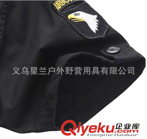 戶外休閑襯衫T恤 尖峰縱隊(duì)?wèi)敉廛娒苑?美軍101空降師襯衫夏季男純棉短袖兩用襯衣原始圖片3