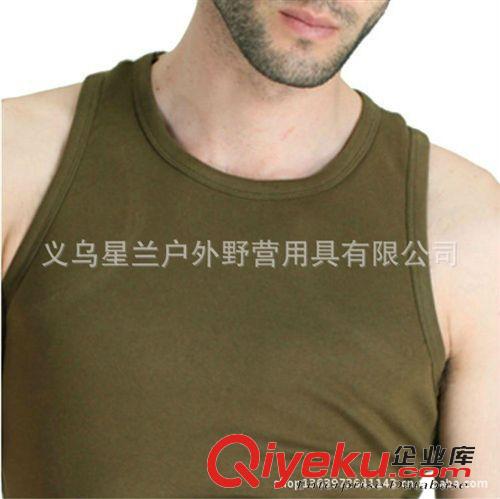 戶外休閑襯衫T恤 軍迷服飾夏季戶外休閑衣純棉彈力修身打底背心男士健身運(yùn)動汗背心原始圖片2