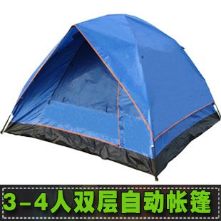 戶外帳篷 批發(fā)戶外3-4人雙層全自動(dòng)帳篷露營(yíng)三人速開大帳篷 野營(yíng)帳篷  天幕原始圖片2