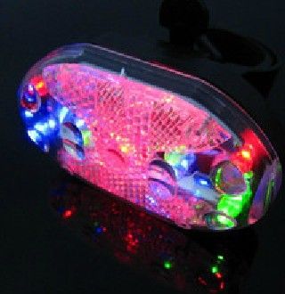 尾燈/轉(zhuǎn)向燈 炫麗七彩 9LED自行車尾燈山地車裝備安全燈原始圖片2