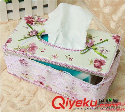 收納用品 塑料蕾絲布藝花邊紙巾盒 抽紙盒 9.9 十元店貨源  義烏百貨批發原始圖片2