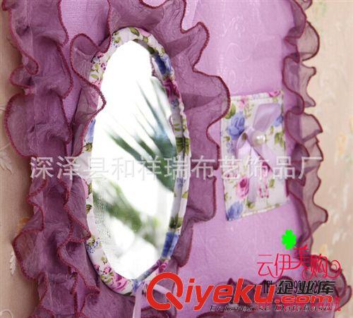 收納用品 田園蕾絲花邊鏡子收納掛袋 9.9十元店貨源 義烏精品批發原始圖片2