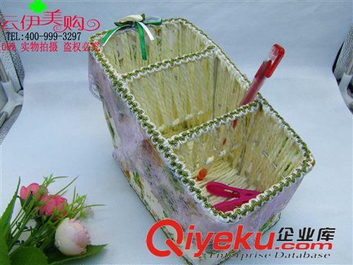收納用品 遙控器收納籃/竹籃田園布藝創意收納盒 家居用品 9.9 十元店貨源原始圖片2