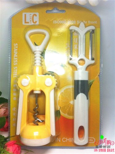 五金工具 多功能紅酒開瓶器加削皮刀套裝 9.9 十元店貨源 義烏精品批發原始圖片2