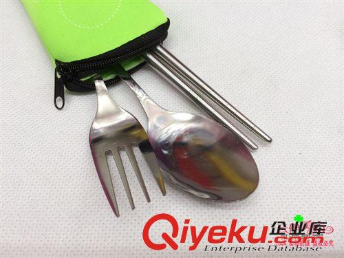餐具 便攜餐具拉鏈帆布袋不銹鋼餐具 9.9十元店貨源 義烏精品批發原始圖片3