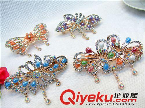 飾品 新款陶瓷鑲鉆發(fā)夾平夾彈簧夾 十元店貨源 義烏精品批發(fā)原始圖片2
