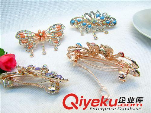 飾品 新款陶瓷鑲鉆發(fā)夾平夾彈簧夾 十元店貨源 義烏精品批發(fā)原始圖片3