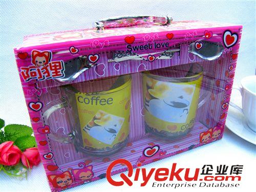 水杯 爆款情侶對杯卡通玻璃杯子水杯 十元店貨源 義烏精品百貨批發原始圖片2
