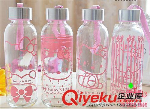 水杯 韓版提繩玻璃杯 水杯 卡通杯子300ml 十元店貨源9.9義烏精品批發(fā)