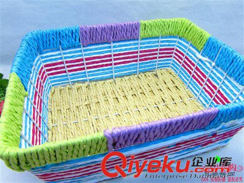收納用品 熱銷彩色藤編水果籃收納籃儲物籃9.9十元店貨源義烏工藝品批發(fā)原始圖片3