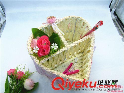 收納用品 心形竹  編織收納盒籃   藤編蕾絲  9.9 十元店貨源 義烏工藝批發(fā)原始圖片2