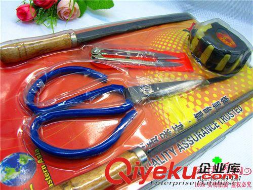 五金 大剪刀小剪刀尺子銼刀磨刀 5件套 十元店貨源  義烏百貨批發原始圖片3