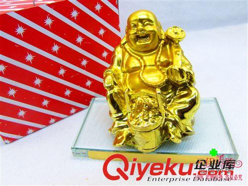 工藝品禮品 爆款鍍金佛像 車載帶座金佛 車用彌勒佛 十元店貨源 義烏精品批發