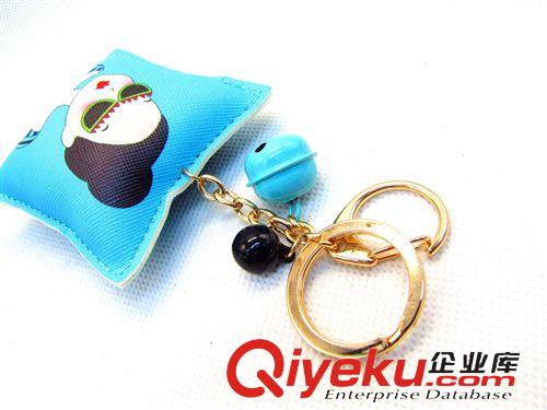 鑰匙扣 新款PU沖棉鑰匙扣小鈴鐺鑰匙圈包扣掛件十元店貨源義烏精品批發(fā)原始圖片3