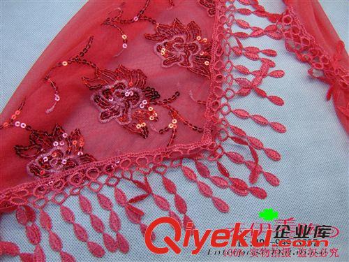 帽子、絲巾 春秋款蕾絲亮片刺繡花形三角巾女紗 9.9 十元店貨源 義烏精品批發(fā)原始圖片2