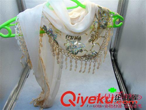 帽子、絲巾 春秋款蕾絲亮片刺繡花形三角巾女紗 9.9 十元店貨源 義烏精品批發(fā)原始圖片3
