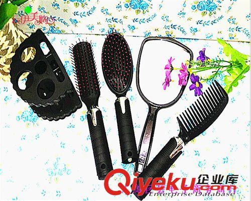 鏡子 爆款5件美發(fā) 鏡子梳子套裝 9.9 十元店貨源 義烏精品批發(fā)原始圖片3
