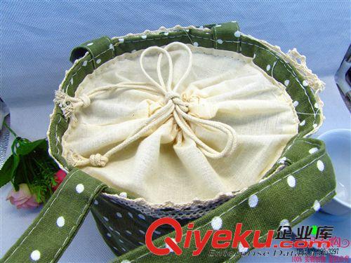 包類 棉麻布藝收納包時尚圓點蕾絲邊化妝包 十元/9.9店貨源義烏批發原始圖片3