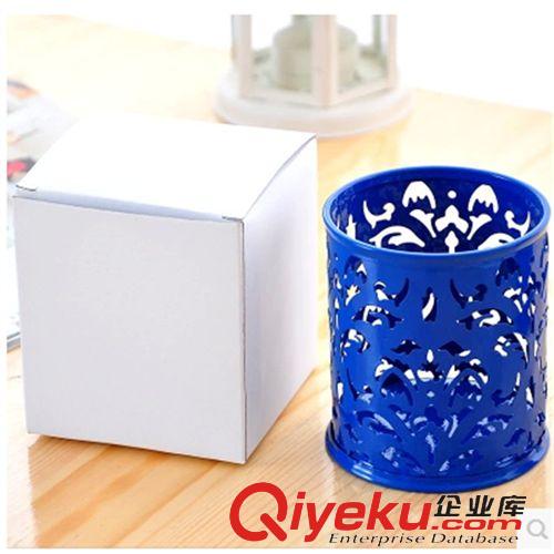 日韓文具 日韓文具創(chuàng)意鏤空網(wǎng)格花紋筆筒 韓國(guó)時(shí)尚擺件多功能收納桶原始圖片3